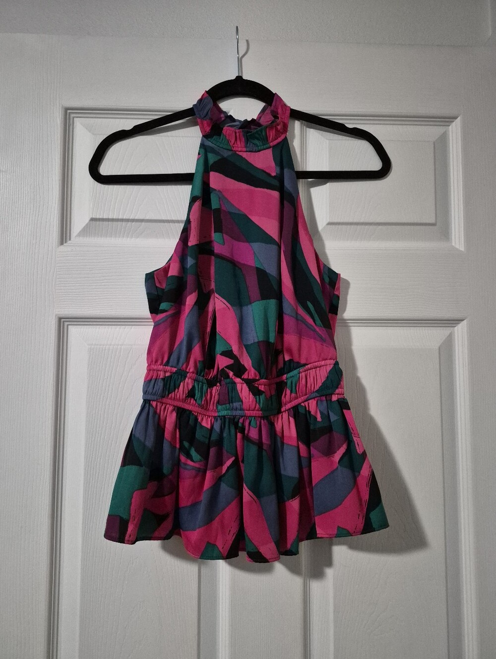 Girls' Pink & Teal Halter Dress